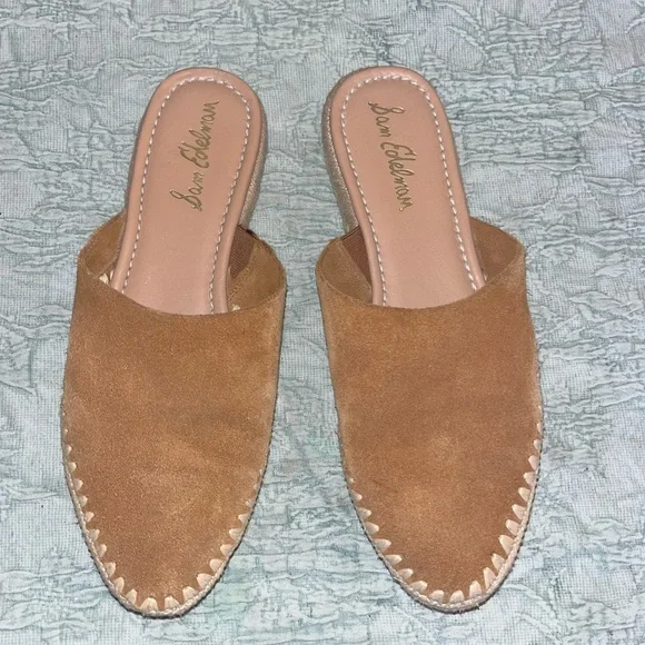 Sam Edelman Austin Suede Tan Espadrille Mules Size 8.5 - Picture 8 of 8